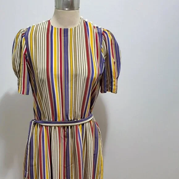 Vintage Albert Nipon Multicolored Striped Executive Dress - Picture 2 of 7